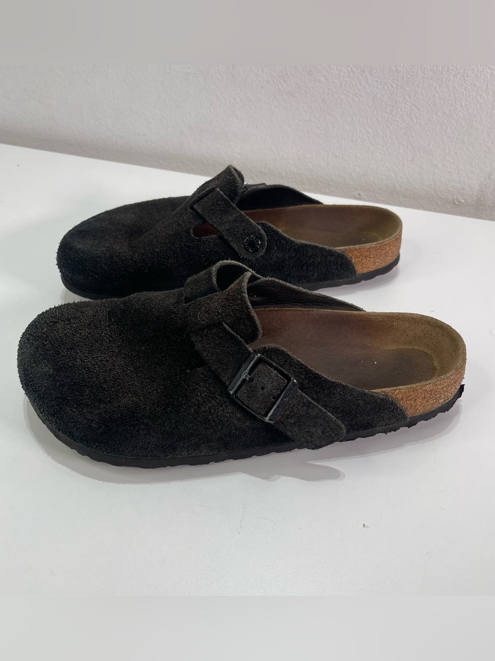 Birkenstock Boston Black Suede Clog Men's 9 Shoes Slip On